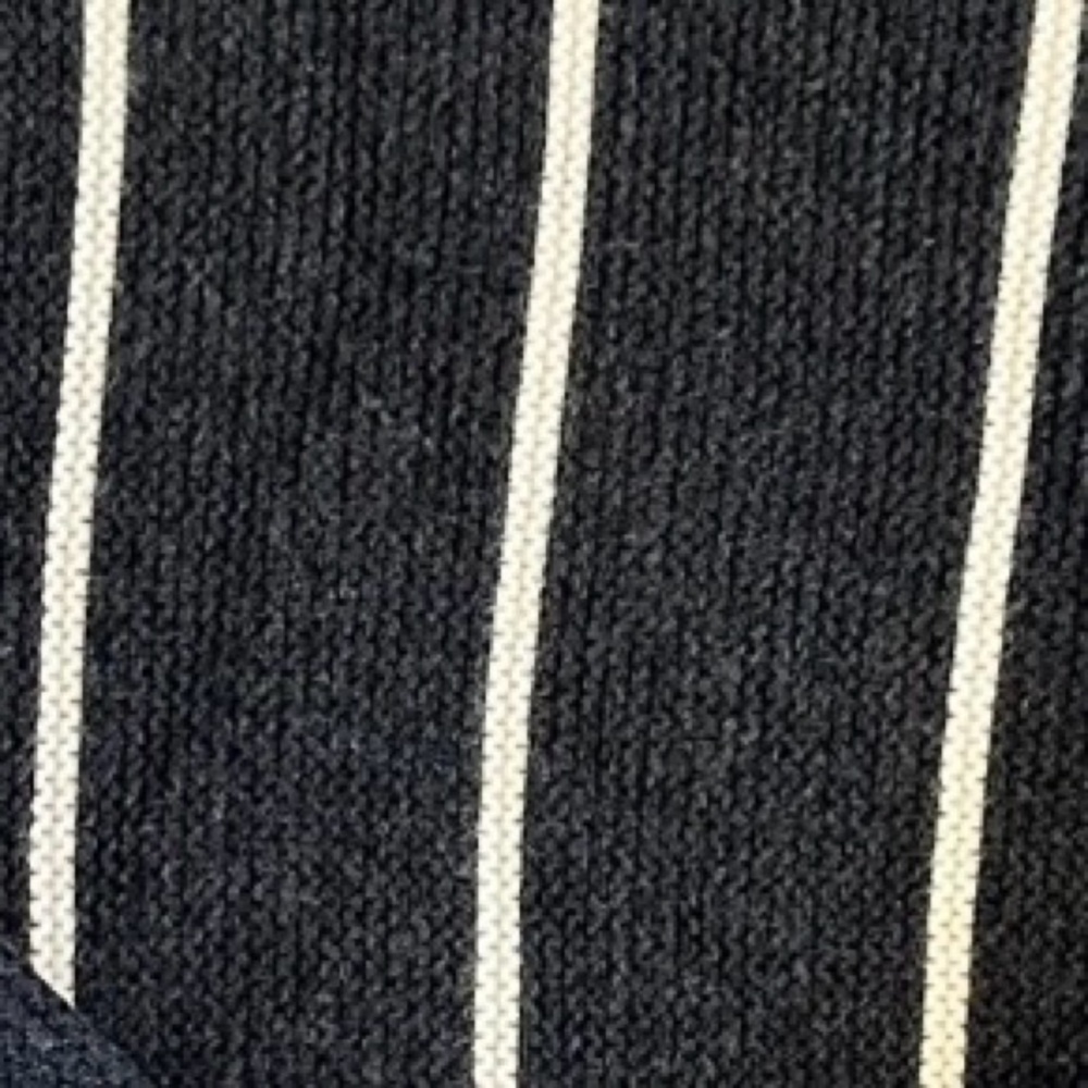 BR Gray White Striped Boatneck Knit Sweater Large Office Preppy Business Casual - Picture 7 of 7